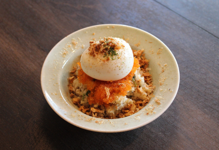 ▼焼き鮭と三つ葉の和風ポテサラ